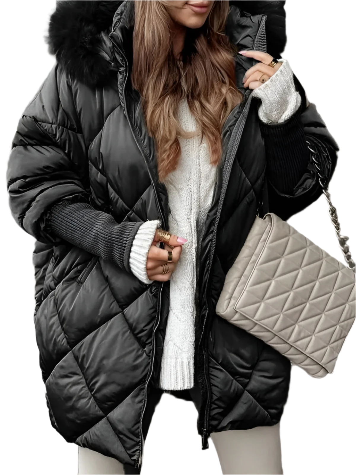 Isabella – Diamantmønstret Vinter Hoodie Sæt til Kvinder