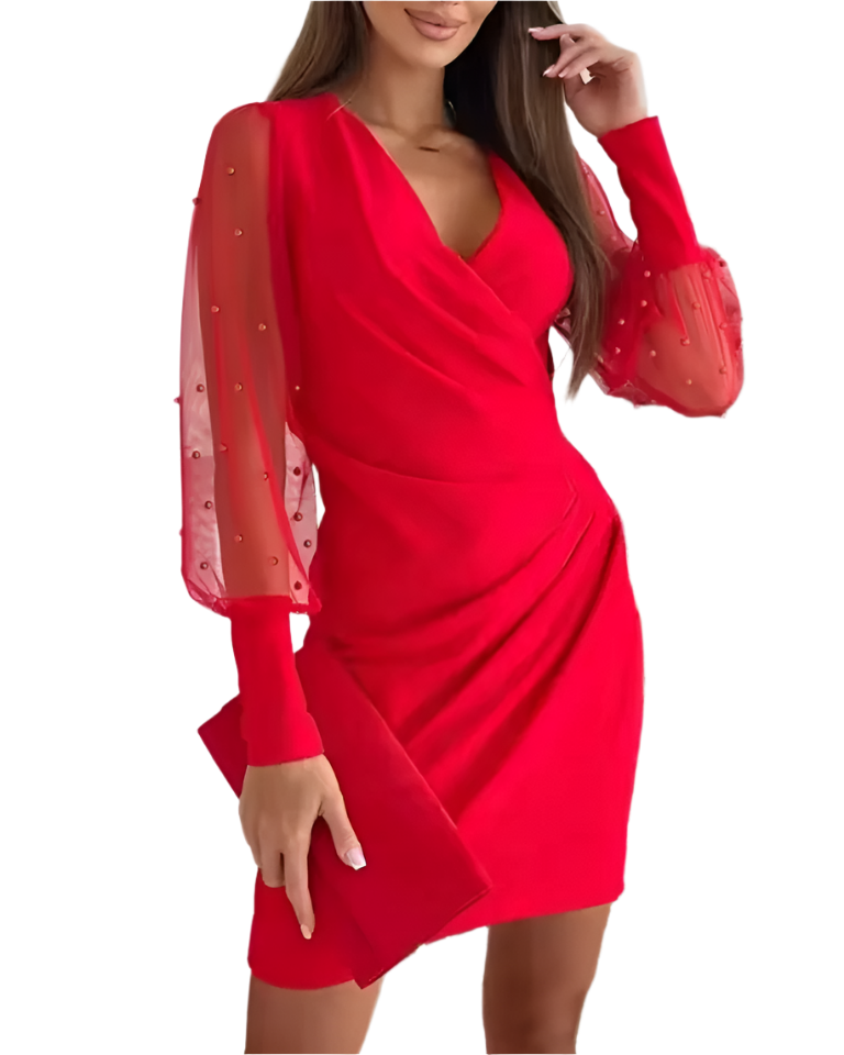 Isabella – Elegant Cocktailkjole til Kvinder med Blondeærmer