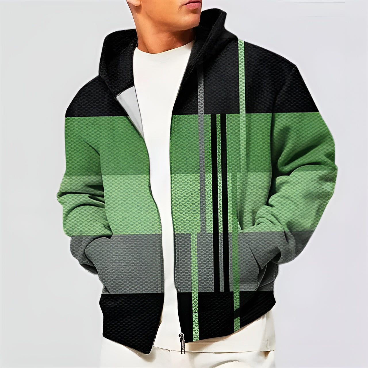 Leonardo – 3D-Print Herre Zip-Up Hoodie Cardigan