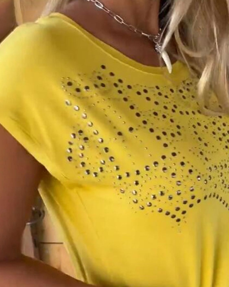 Aria – Dame T-shirt med Frynser og Nitter