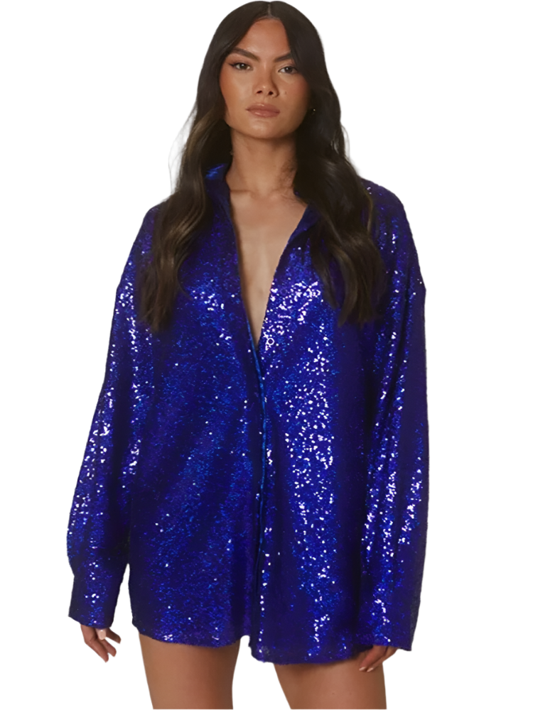 Isabella – Glitrende Oversize Bluse til Kvinder