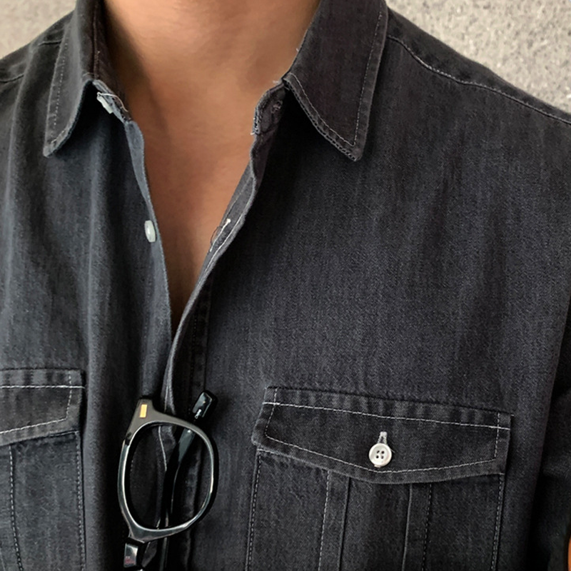 NicoloBellini Herre Denim Lange Ærmer til mænd