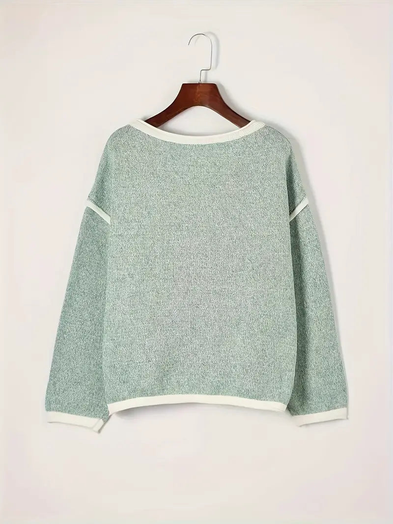 Adele – Strikket Sweater med Rund Hals til Kvinder