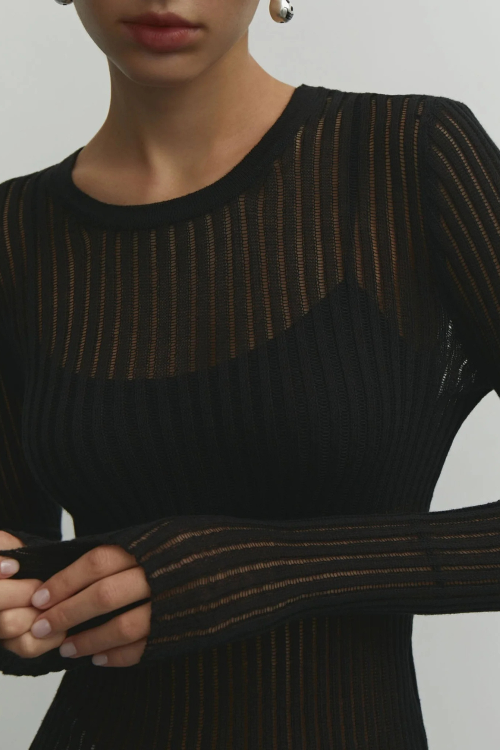 Giulia – Transparent Ribstrikket Damebluse