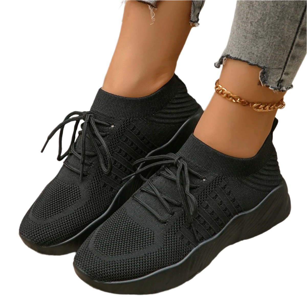 Gabriella – Åndbare Kvinde Sneakers i Strikket Mesh