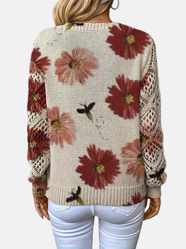 Agata – Elegant cardigan med blomsterprint til kvinder