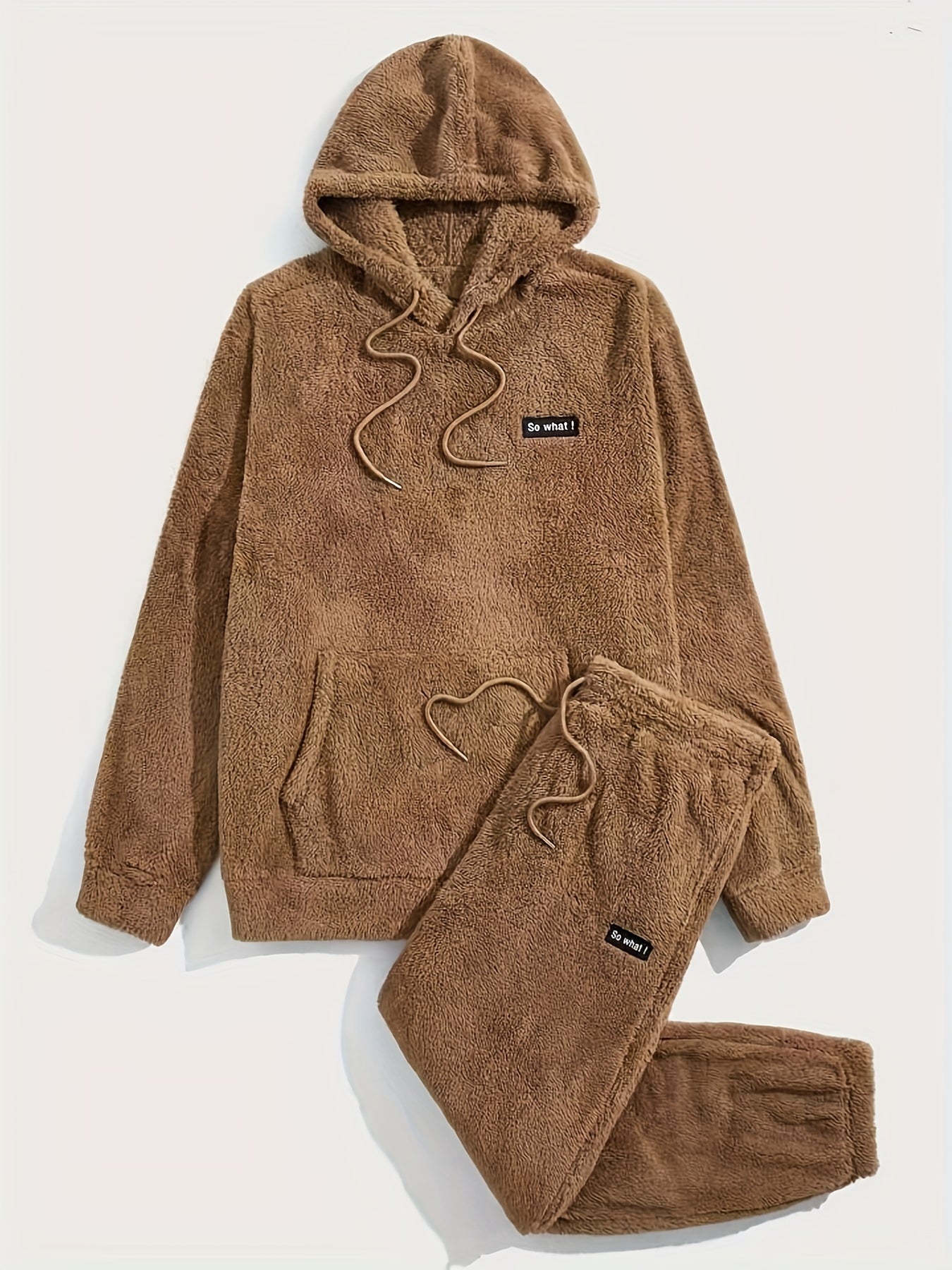 Lorenzo – Herre 2-delt Teddy Fleece Pyjamassæt