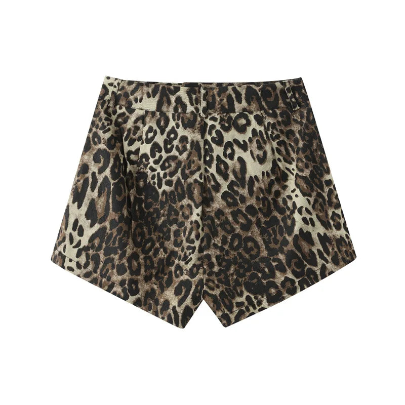 Luca Ferrara™ denim leopardshorts