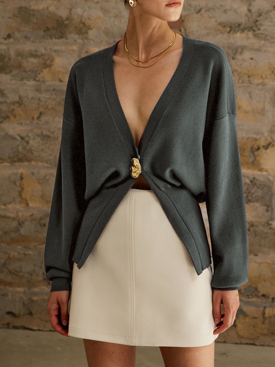 Chiara – Elegant Cardigan med Knapper til Kvinder
