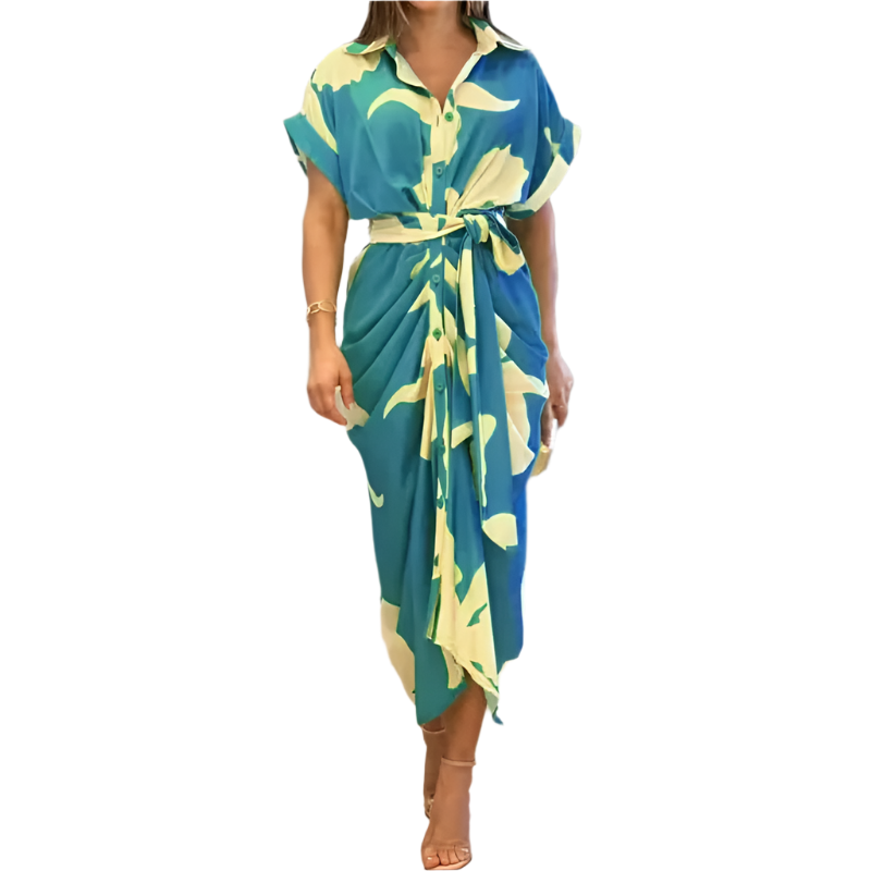 Giulietta – Sommerkjole til Kvinder med Knaplukning og Elegant Fald