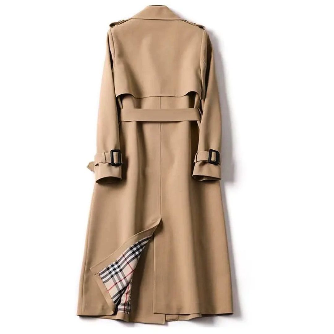 Isabella – Elegant Lang Trenchcoat til Kvinder med Bindebælte