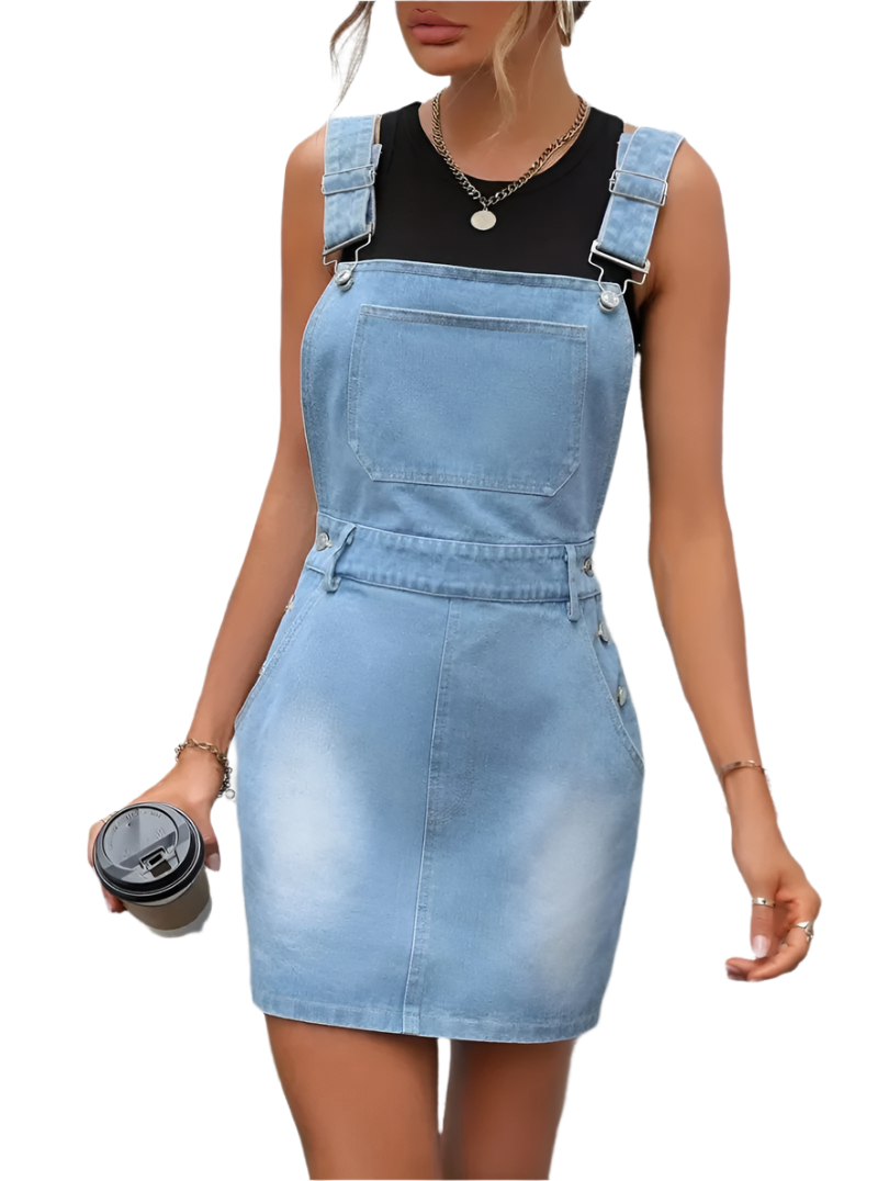 Isabella – Ærmeløs Kvinders Mini Denimkjole