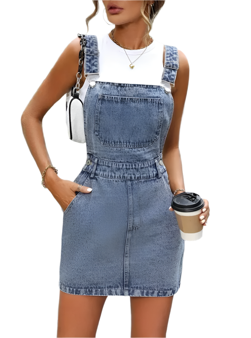 Isabella – Ærmeløs Kvinders Mini Denimkjole