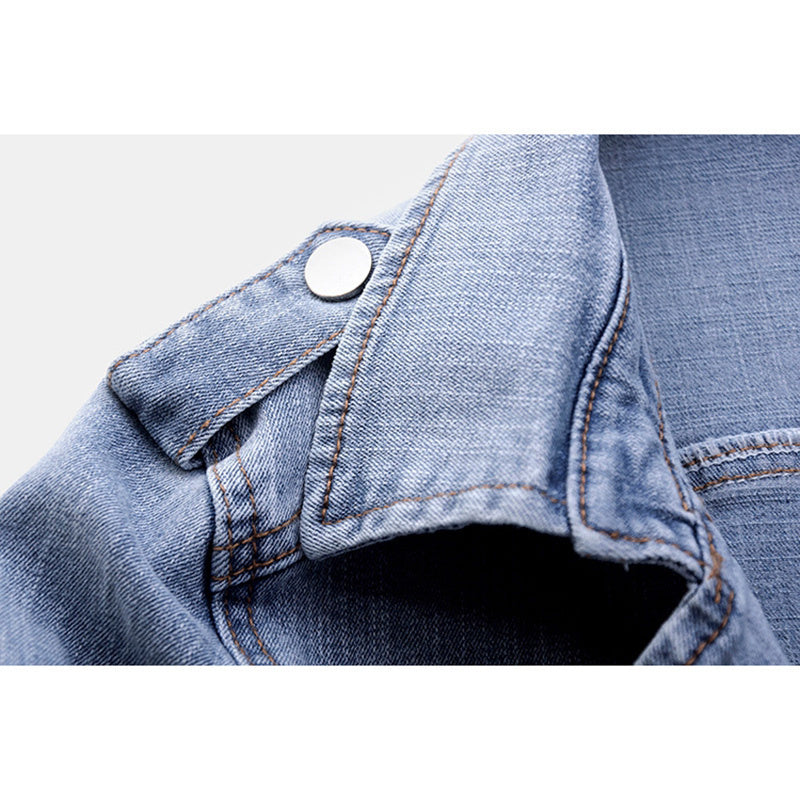 Isabella – Vasket Blå Dame Slim-Fit Denimjakke