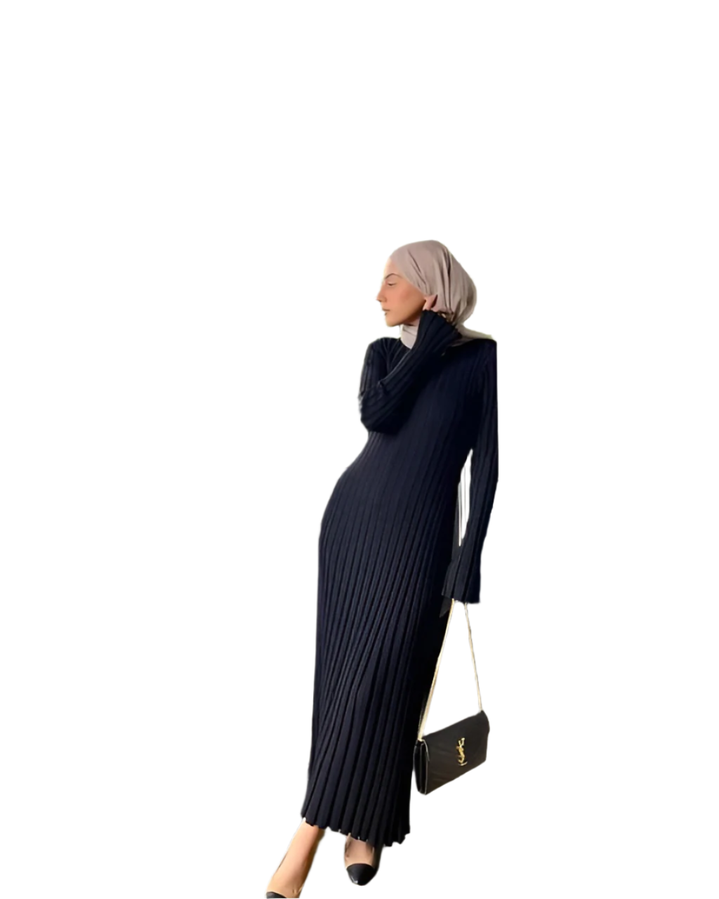 Isabella – Strikket Multifarvet Maxi Kjole til Kvinder