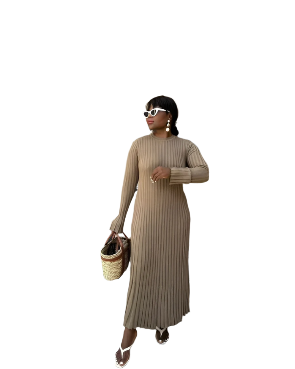 Isabella – Strikket Multifarvet Maxi Kjole til Kvinder