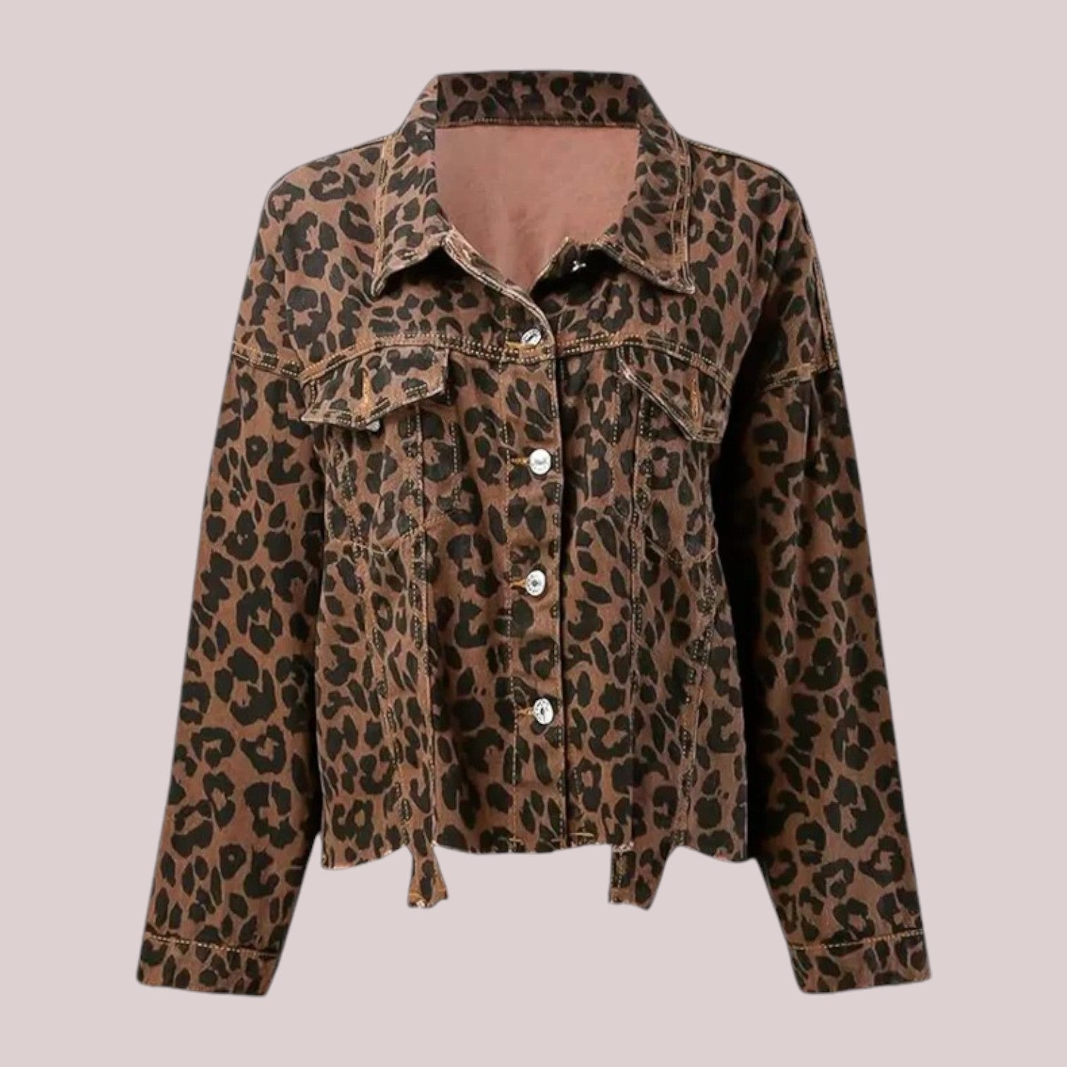 BiancaRizzo Leopard Print Denimjakke til kvinder