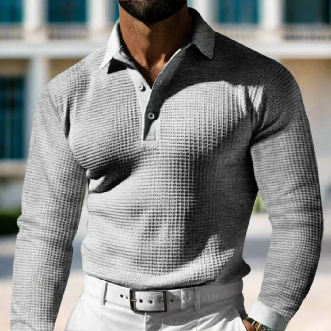 Lorenzo - Strikket sweater-polo til mænd