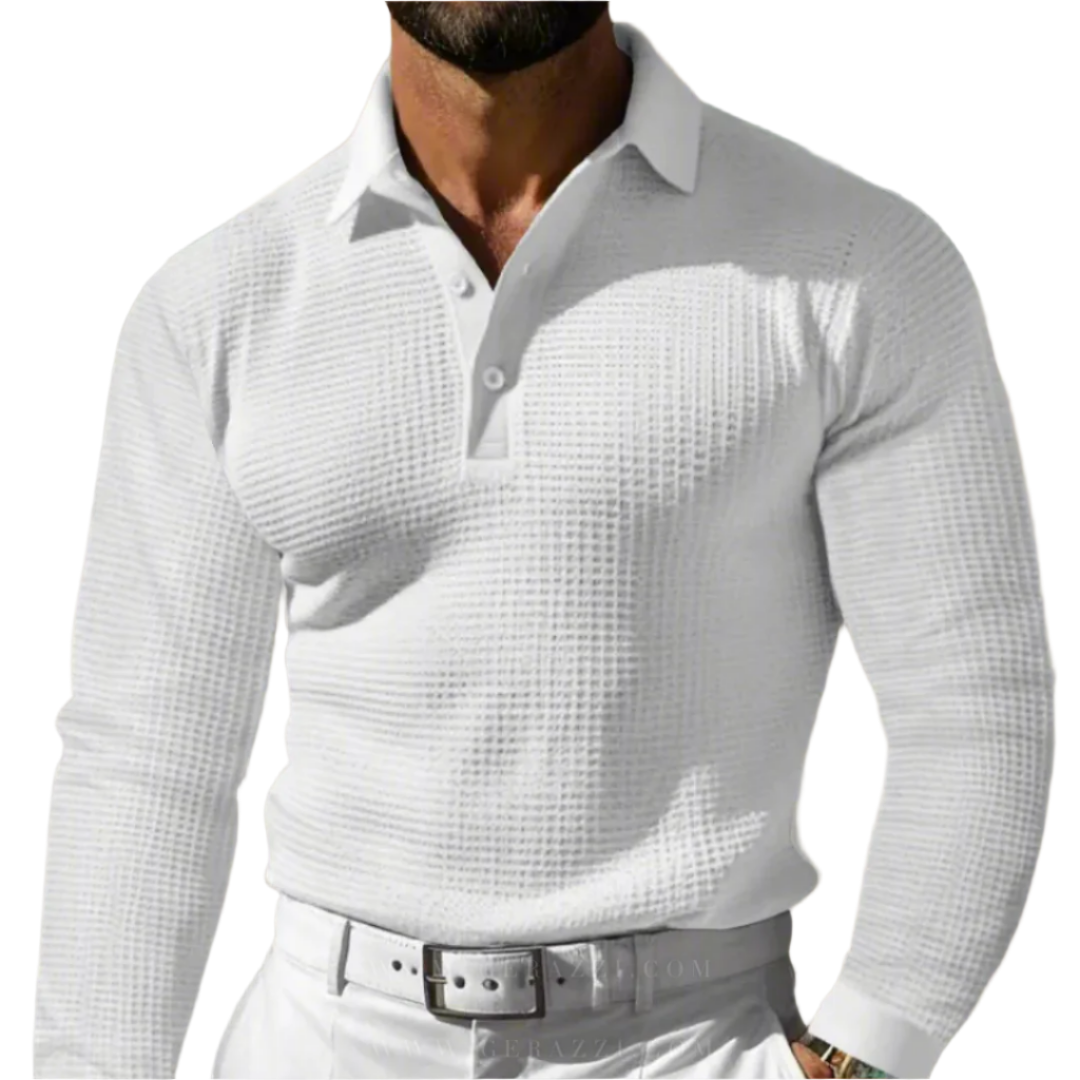 Lorenzo - Strikket sweater-polo til mænd