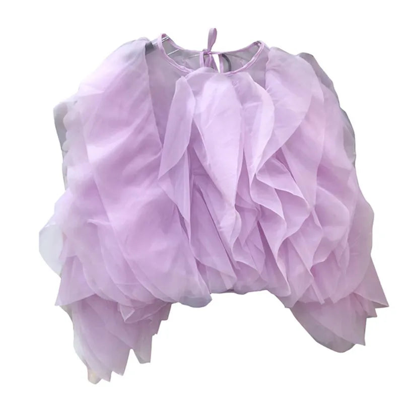 TatianaConti Chic Bluse Med Flæser Til Kvinder