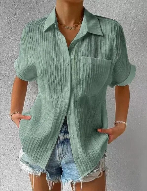 Loisana | Casual plisseret skjorte med revers