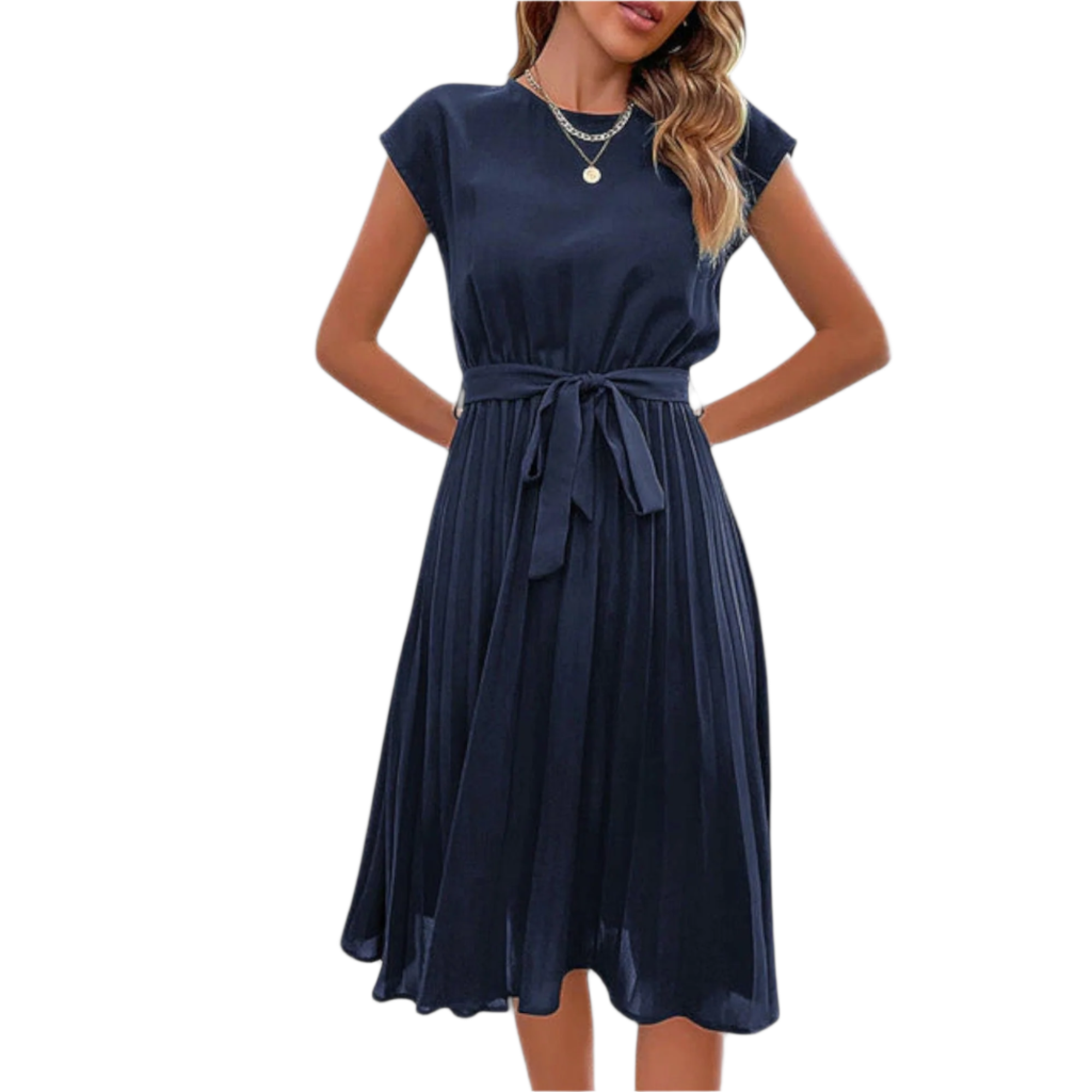 Isabella – Let Plisseret Kjole til Kvinder i Midi-længde