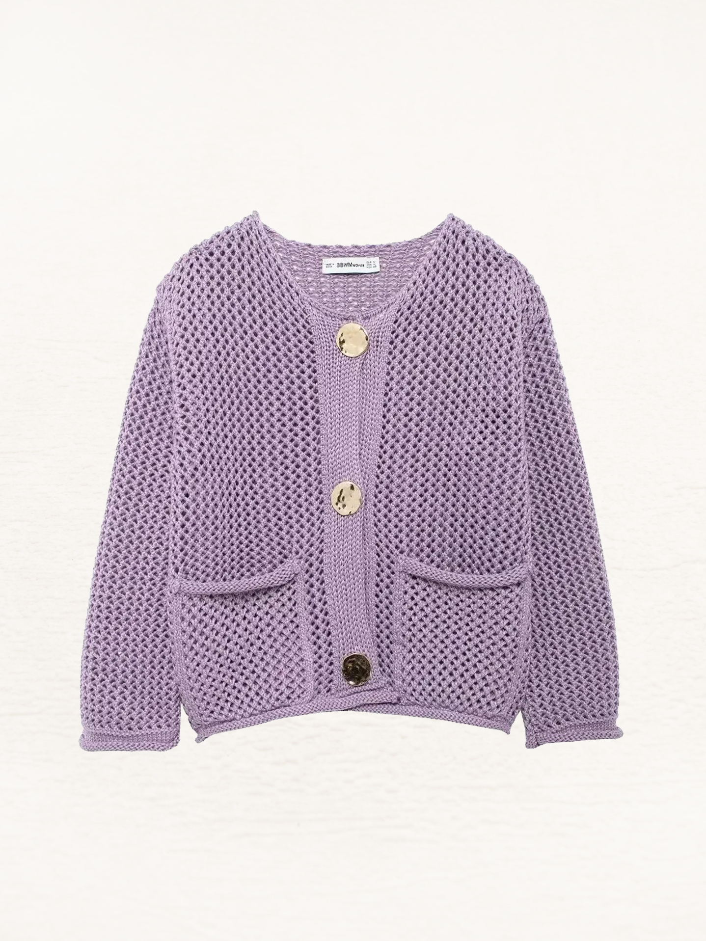 Giulia – Strikket Damecardigan med Metalliske Knapper