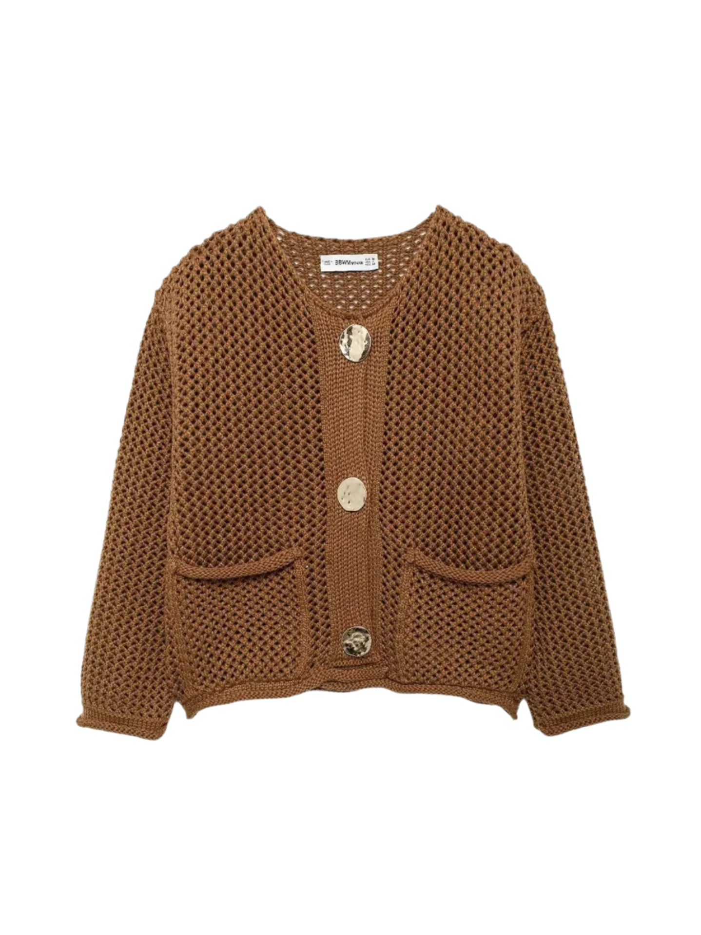 Giulia – Strikket Damecardigan med Metalliske Knapper