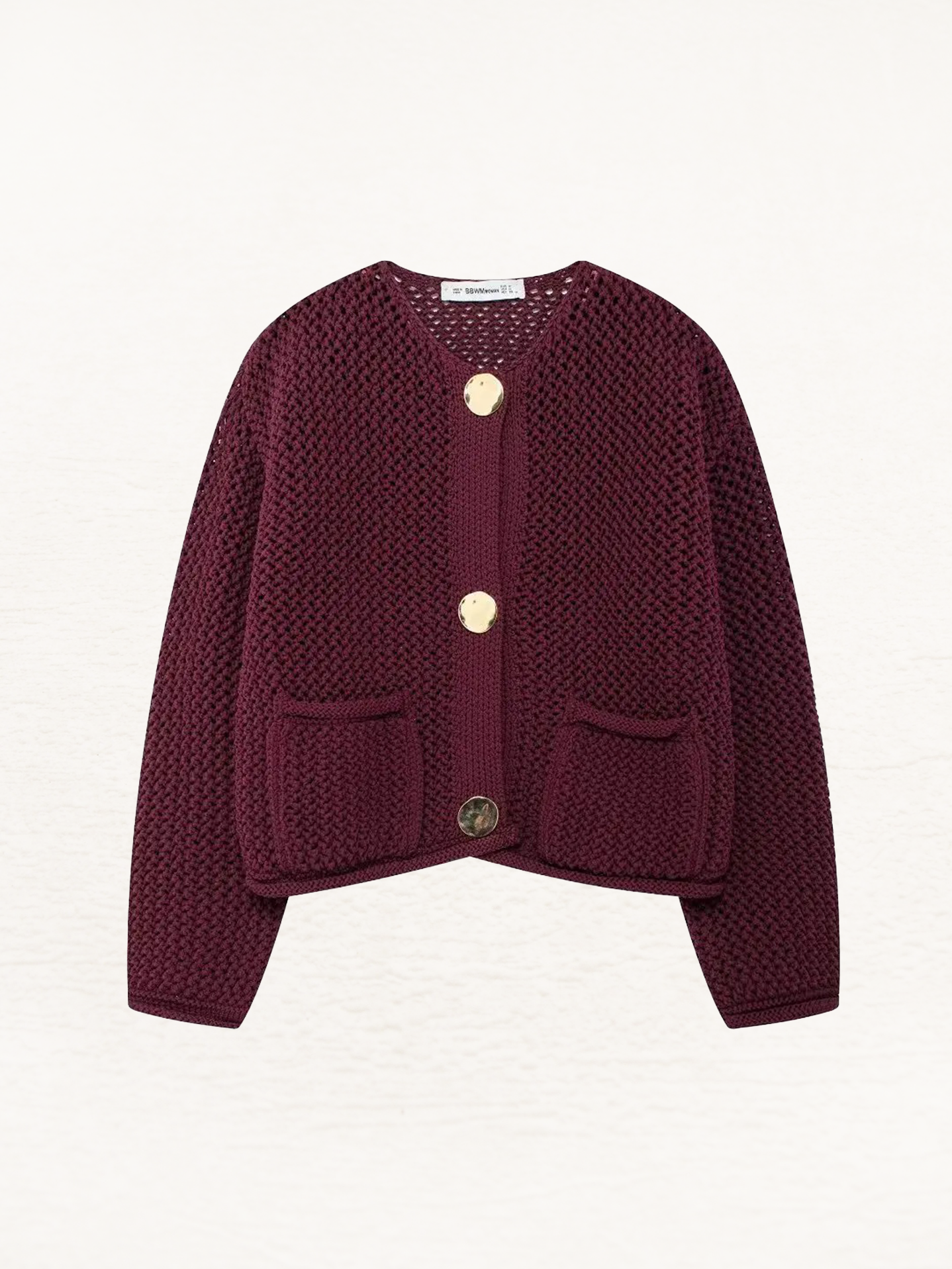 Giulia – Strikket Damecardigan med Metalliske Knapper