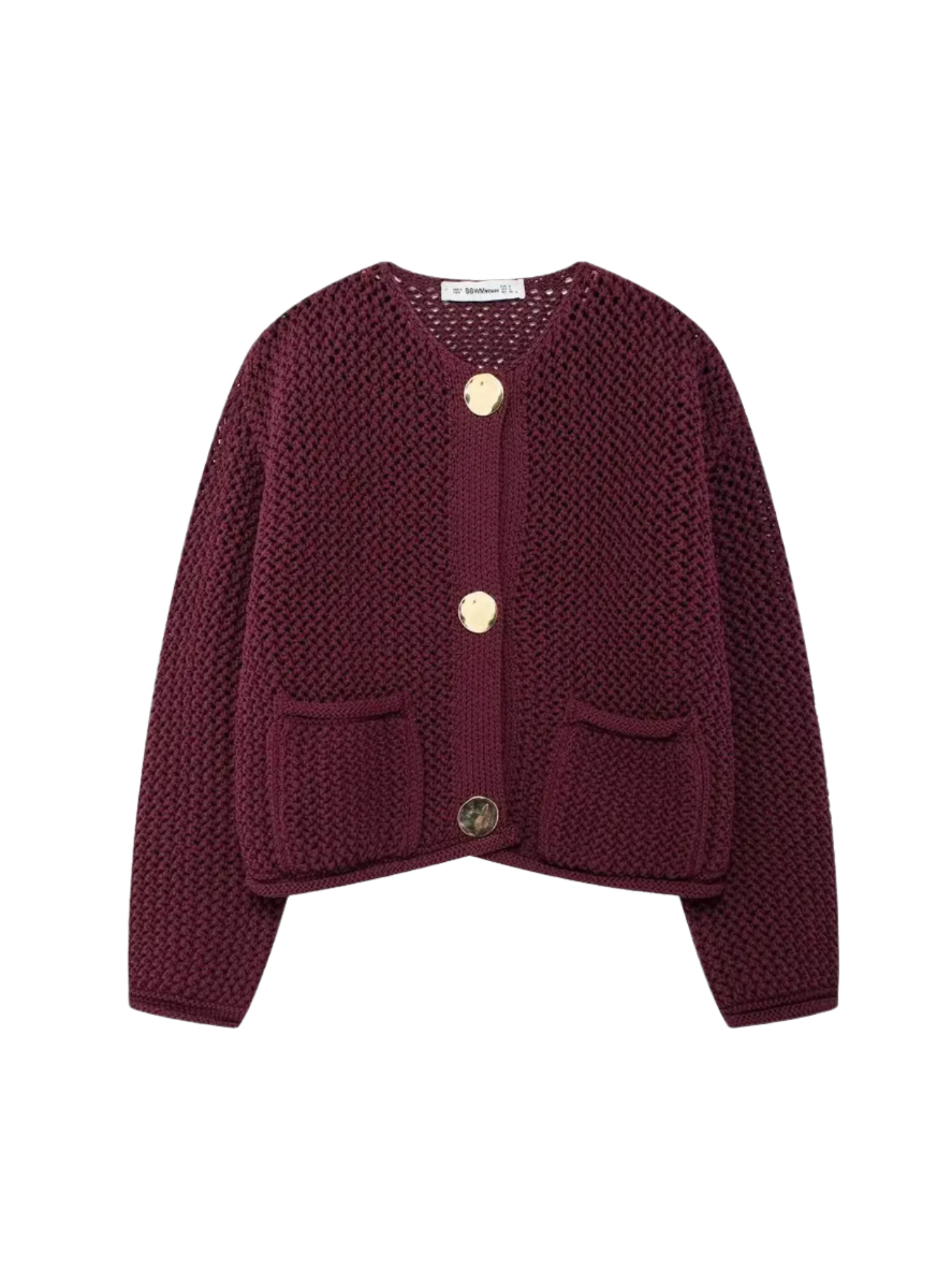 Giulia – Strikket Damecardigan med Metalliske Knapper