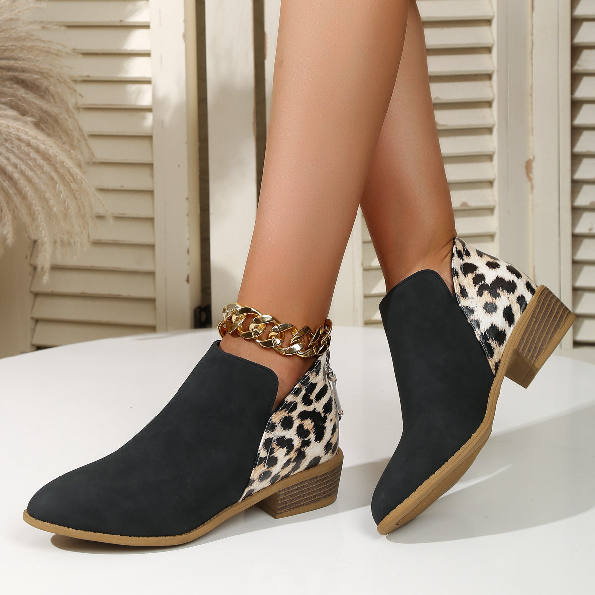 Agnes – Kvinders Suede-Look Boots med Blokhæl