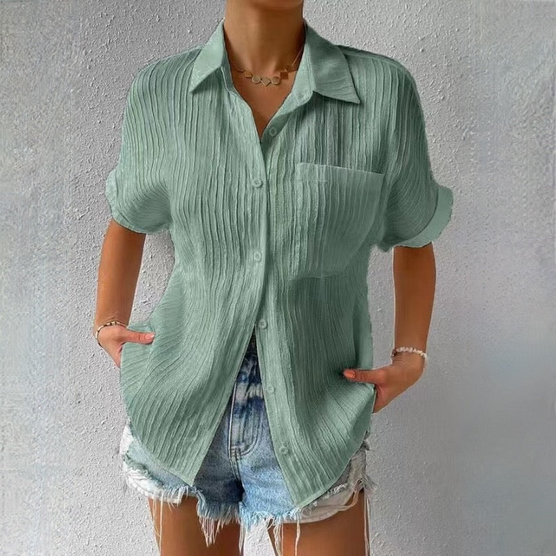 Lucia – Let og Luftig Damebluse med V-Hals