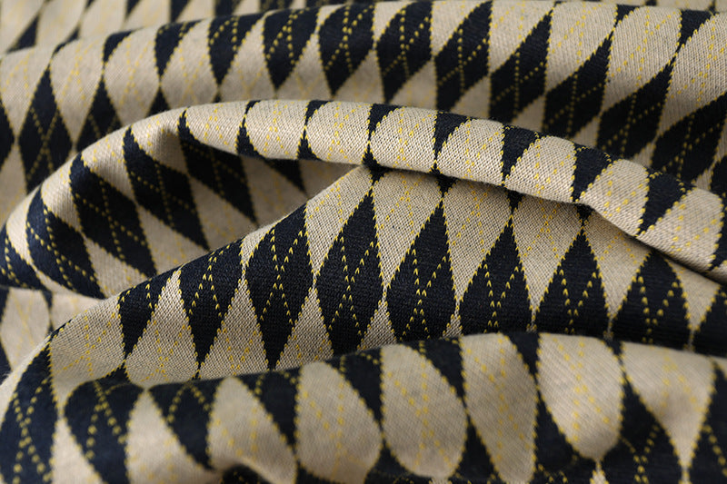 Isabella – Strikket Sommerkjole til Kvinder i Khaki med Tern