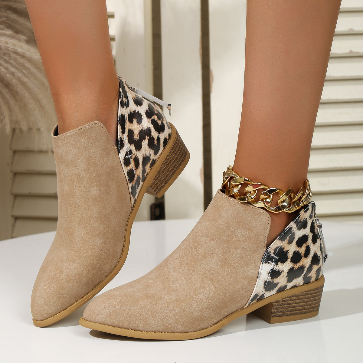 Agnes – Kvinders Suede-Look Boots med Blokhæl