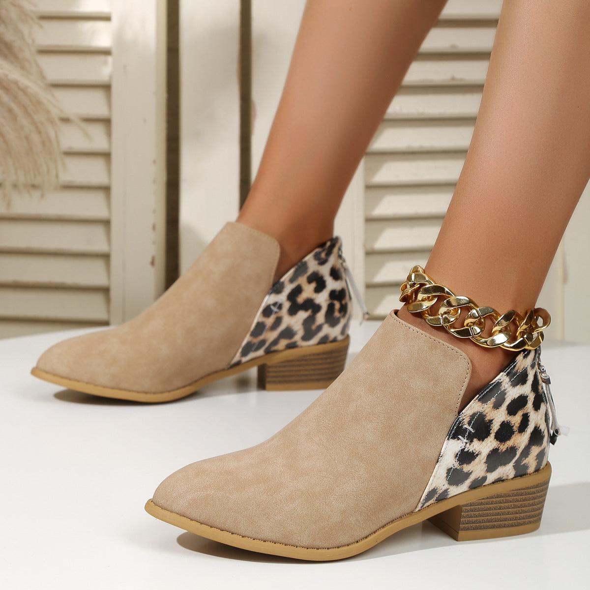Agnes – Kvinders Suede-Look Boots med Blokhæl