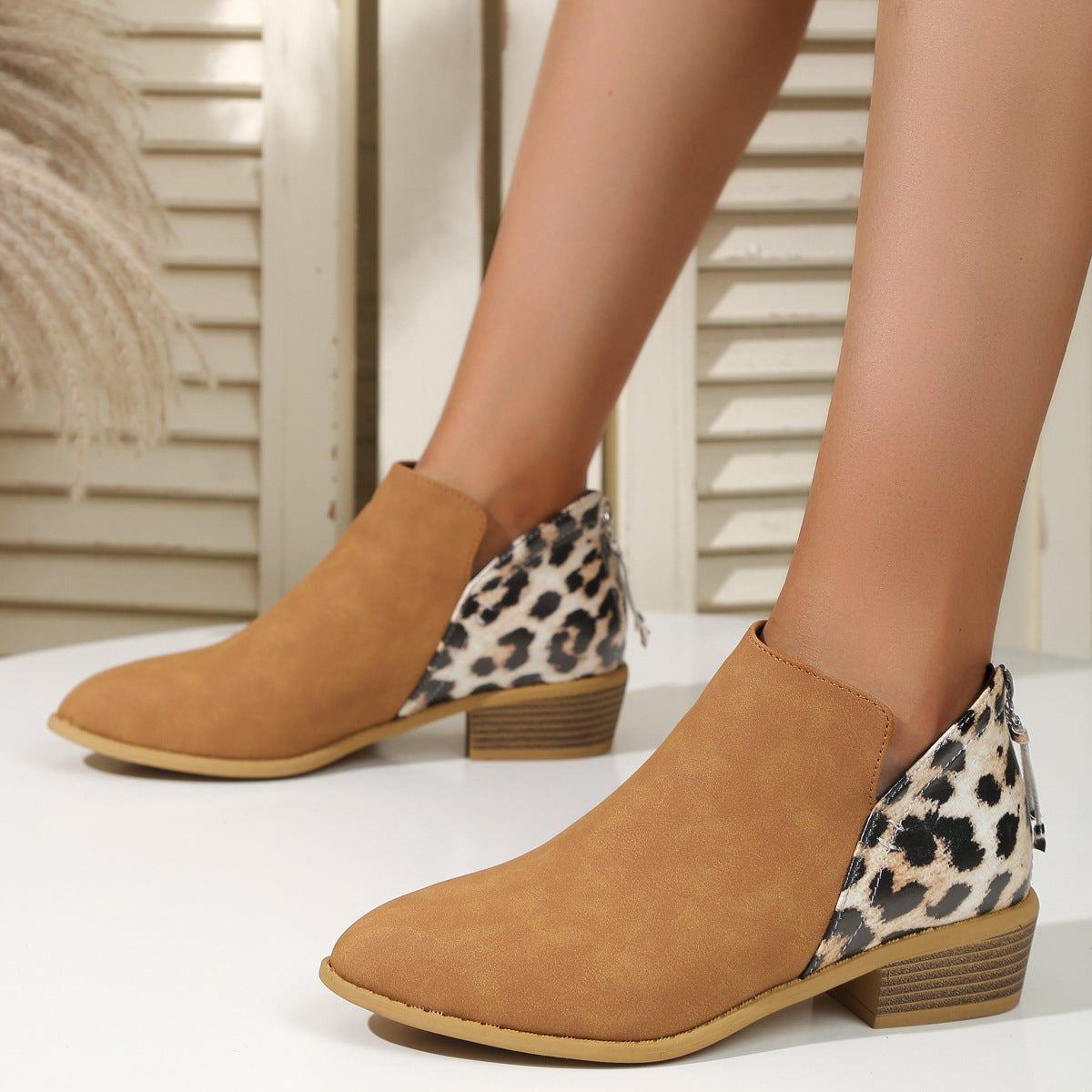 Agnes – Kvinders Suede-Look Boots med Blokhæl