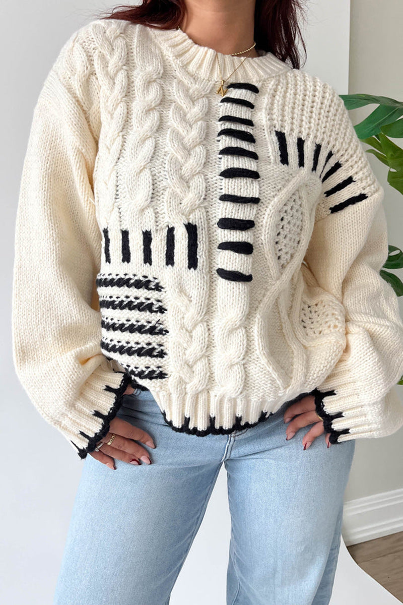 Chiara – Strikket Damebluse med Striber