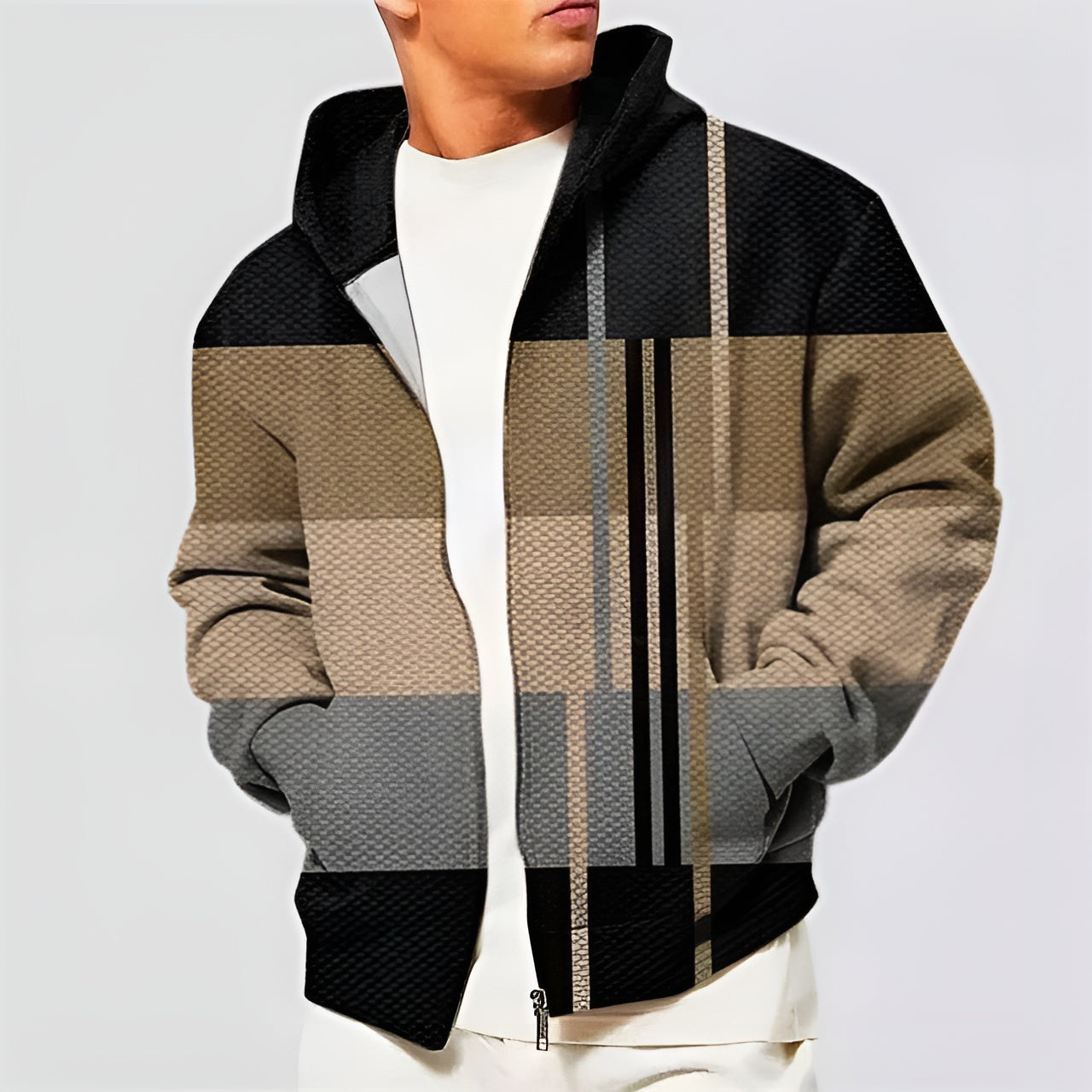 Leonardo – 3D-Print Herre Zip-Up Hoodie Cardigan