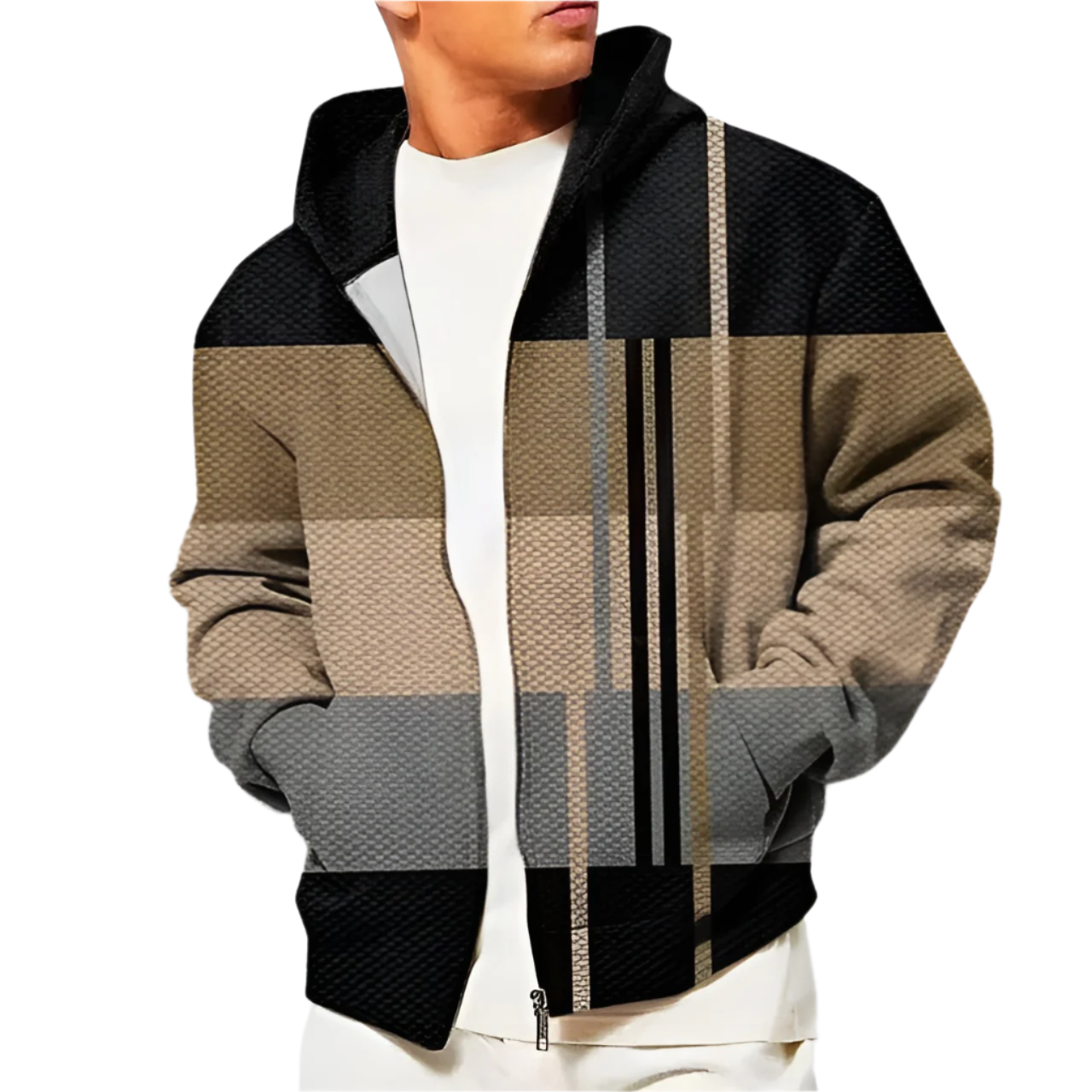 Leonardo – 3D-Print Herre Zip-Up Hoodie Cardigan