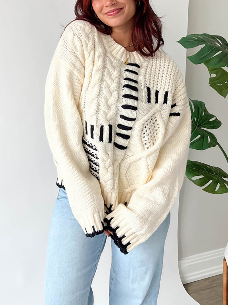 Chiara – Strikket Damebluse med Striber
