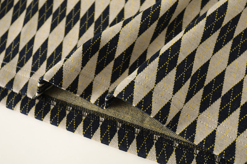 Isabella – Strikket Sommerkjole til Kvinder i Khaki med Tern