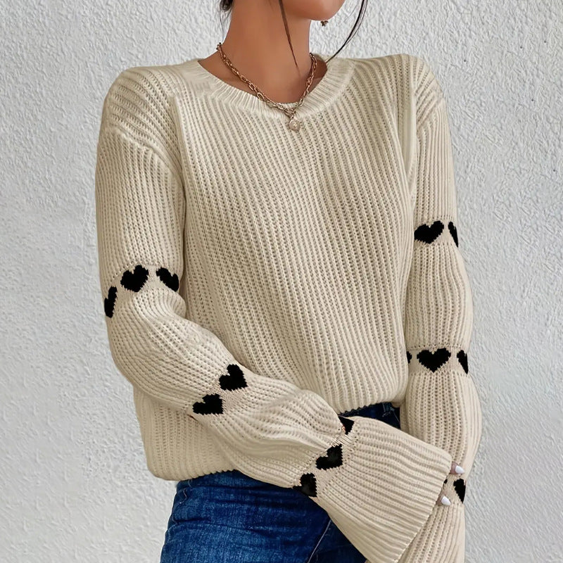 Isabella – Broderet Dame Sweater med Afslappet Pasform