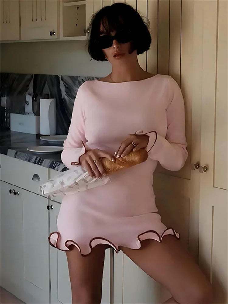 LorenzoSarti Kjole med flæser til kvinder