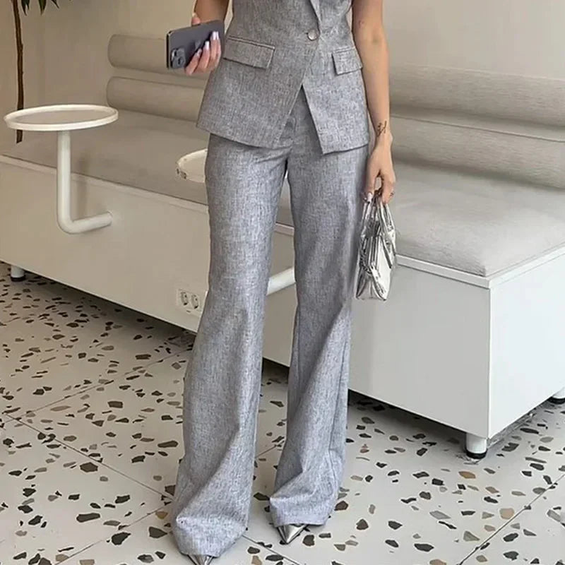 Elena – Ærmeløs Kvindesommer Sæt til Kontorbrug