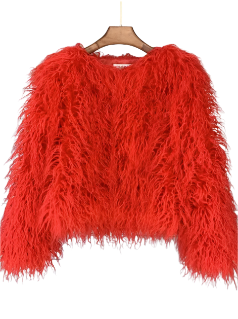 Elisa - Vibrant Unisex Festival Faux Fur Jacket
