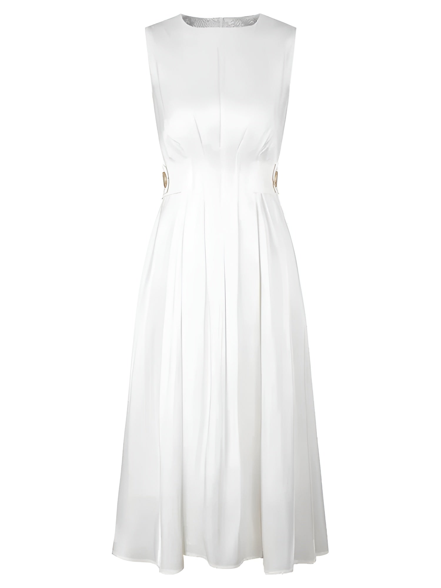 Sofia – Elegant Hvid Satin Kjole til Kvinder