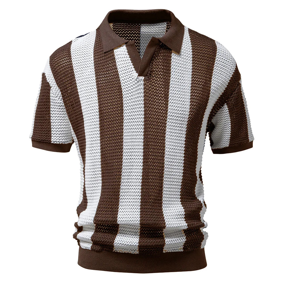 Enzo – Retro Mesh Strikket Herrepolo