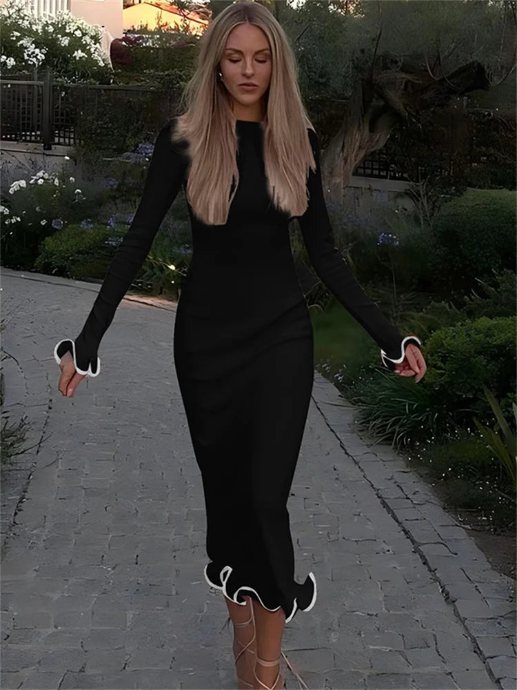 LorenzoSarti Kjole med flæser til kvinder