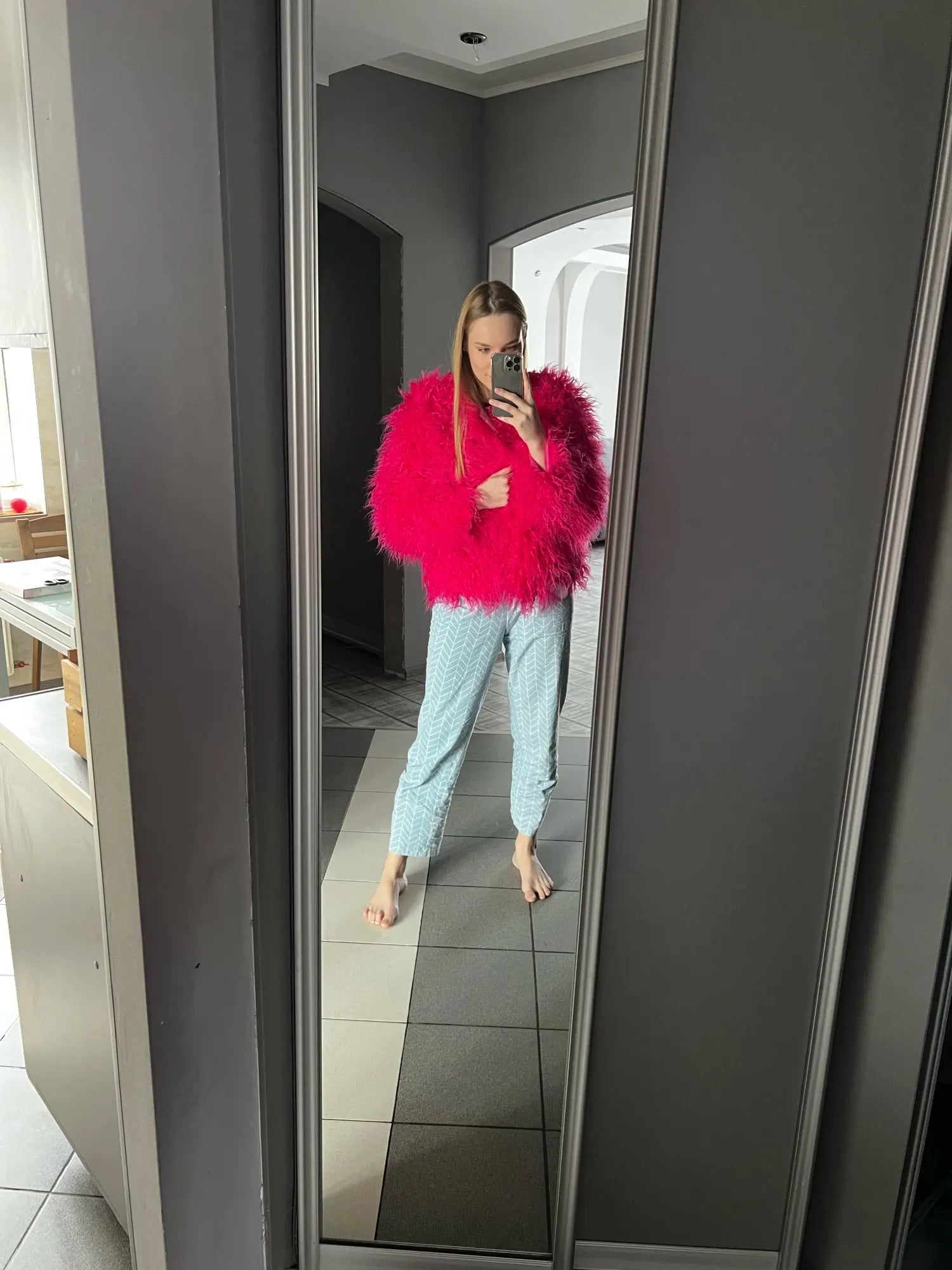 Elisa - Vibrant Unisex Festival Faux Fur Jacket