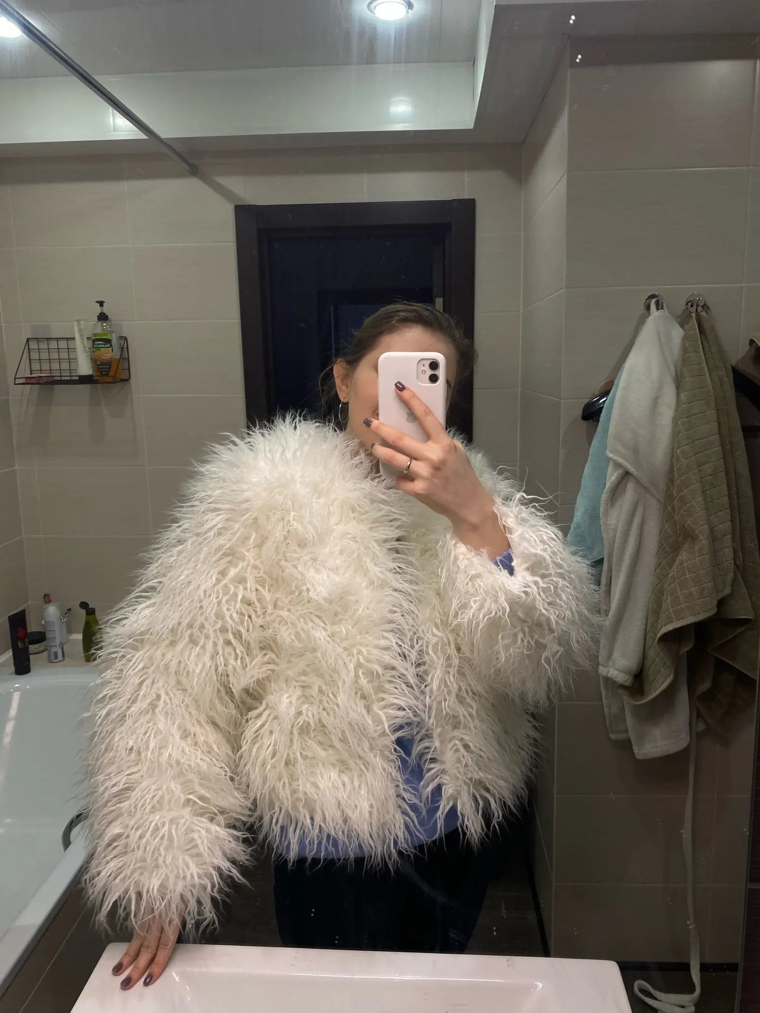 Elisa - Vibrant Unisex Festival Faux Fur Jacket